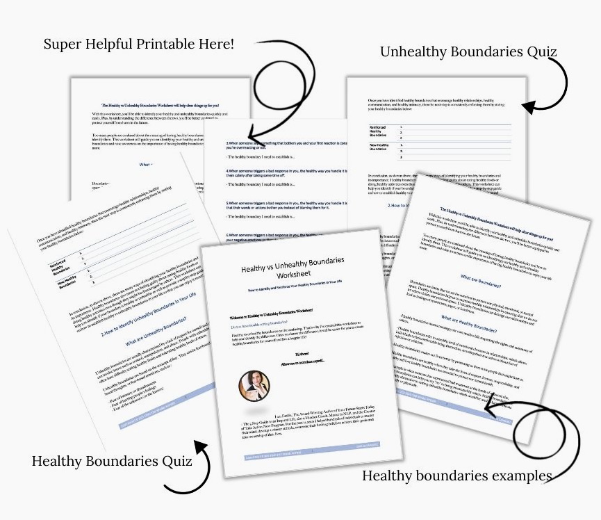 Healthy vs Unhealthy Boundaries Worksheet